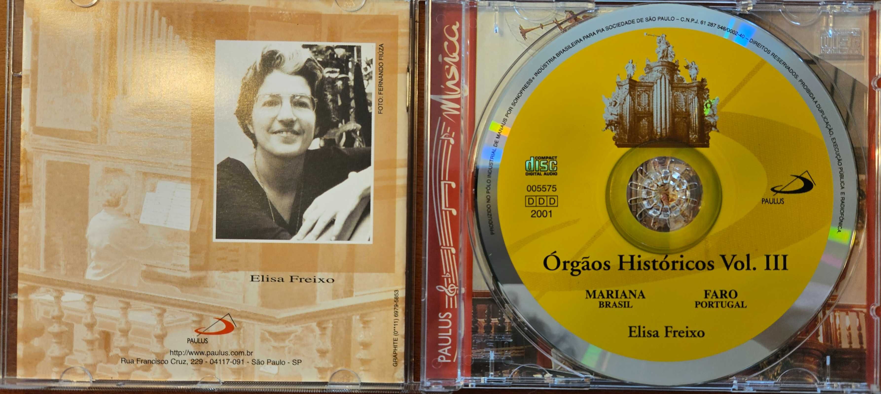 CD - Órgãos Históricos Vol III - Elisa Freixo