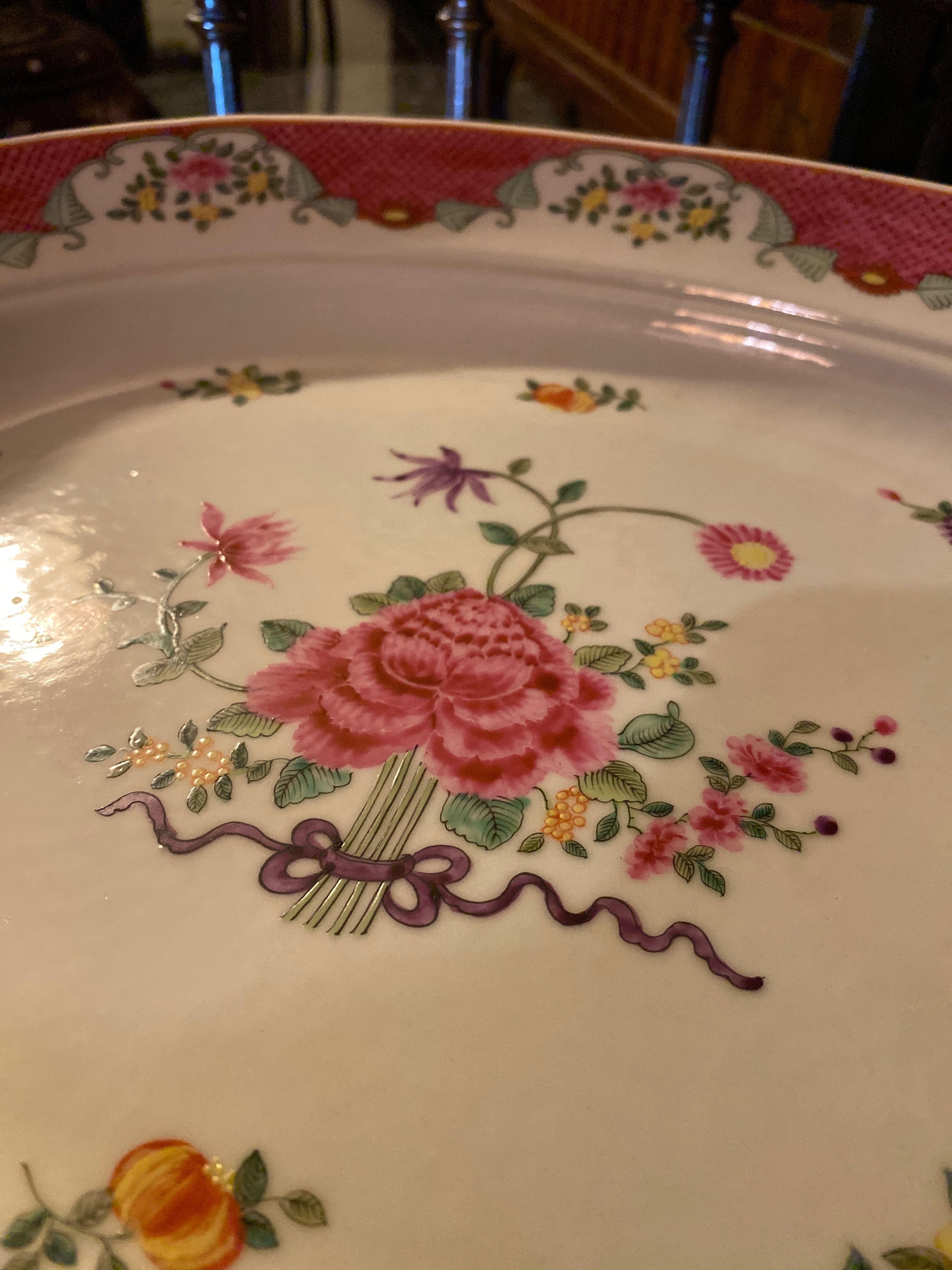 Travessa Peixeira Companhia das índias Séc XVIII 38 cm Peça Museu