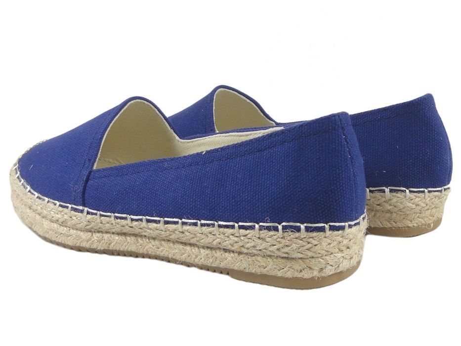 Granatowe espadryle płaskie buty damskie 40