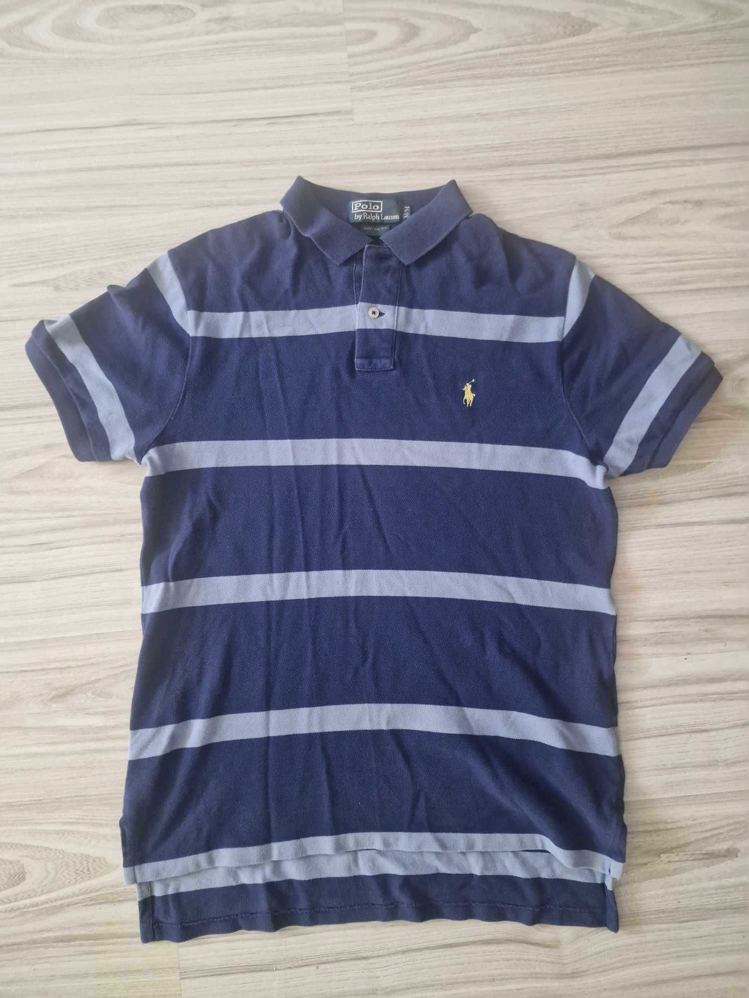 Koszulka męska Polo Ralph Lauren, roz. M, Custom Fit,  granat, bdb