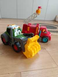 Straż pożarna i traktor auta auto zabawki dźwięk światło