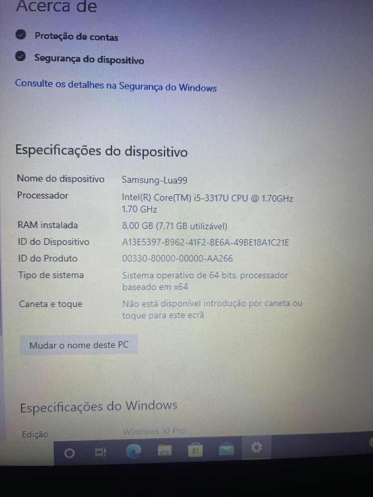 Portatil Samsung i5 140€