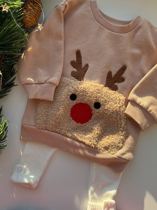 Різдвяний костюм Primark, 92 розмір, світшот з оленем та лосини