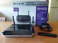 Modem Router Belkin N wireless + adaptador usb