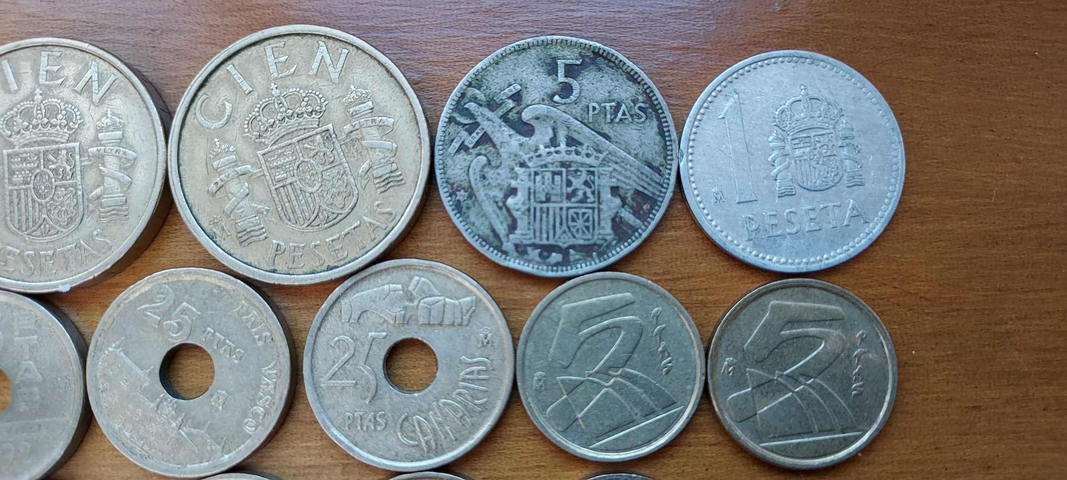 Lote de 18 moedas Espanha de 1867 até 1998