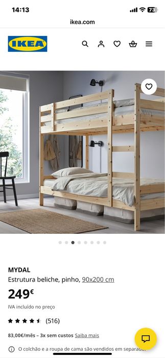Cama beliche ikea (sem colchoes)