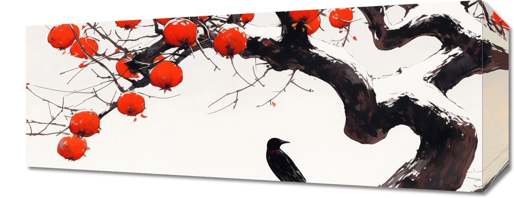 Obraz 50x20cm Kruk przy Drzewie