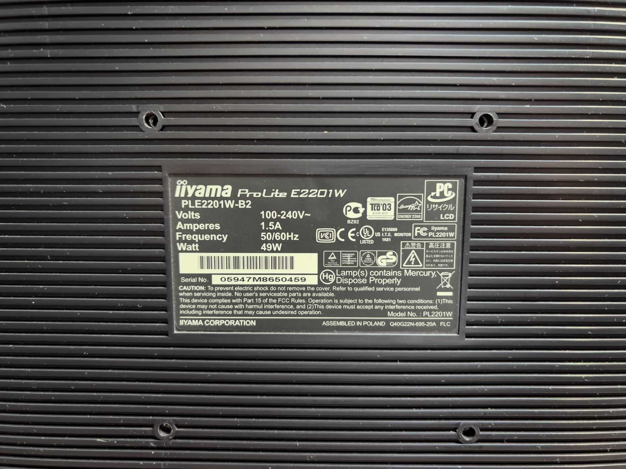 Monitor iiyama prolite PLE2201W-B2