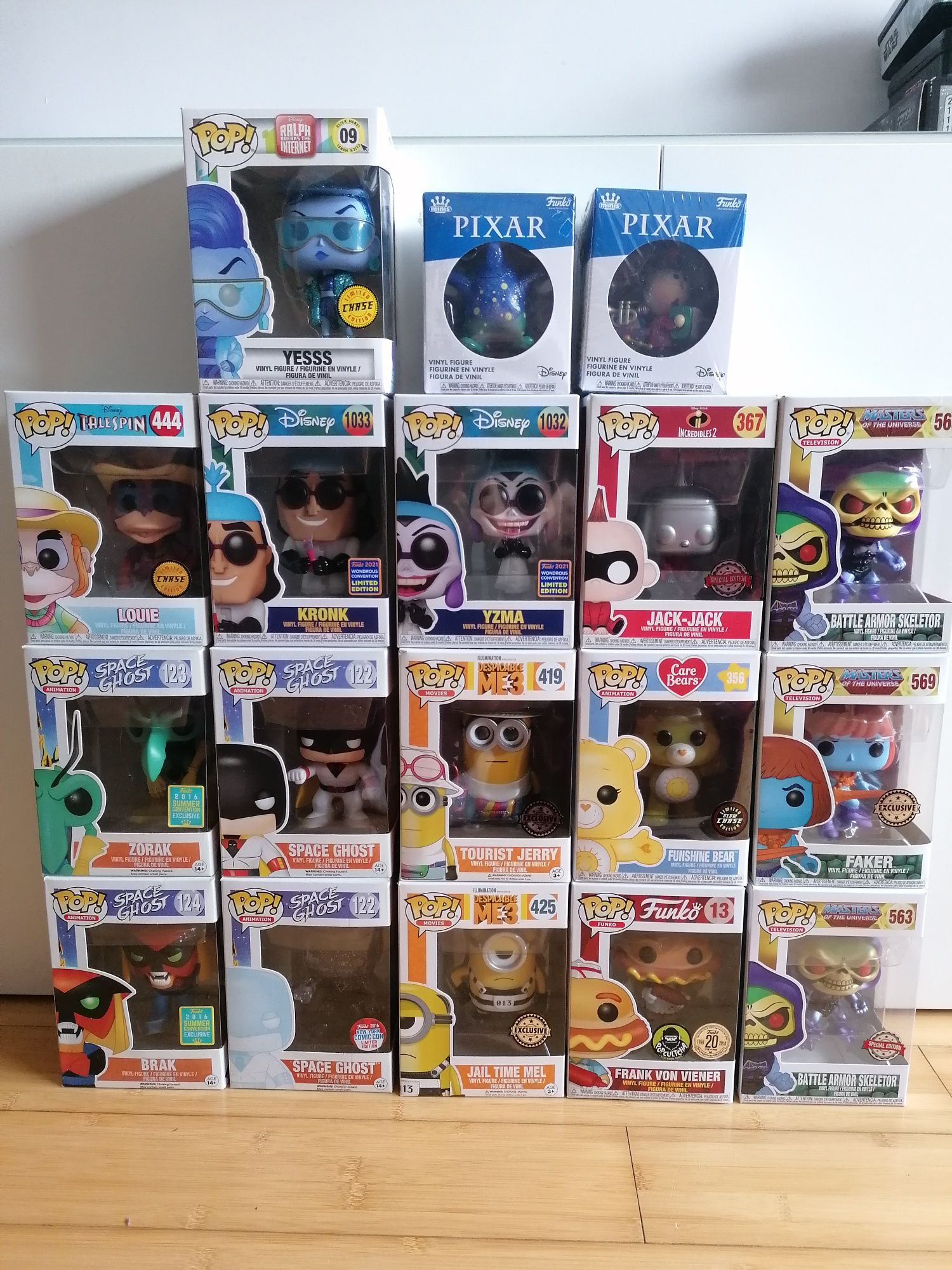 Funko pop Minion, Masters of the universe, Hanna Barbera, Disney pixar