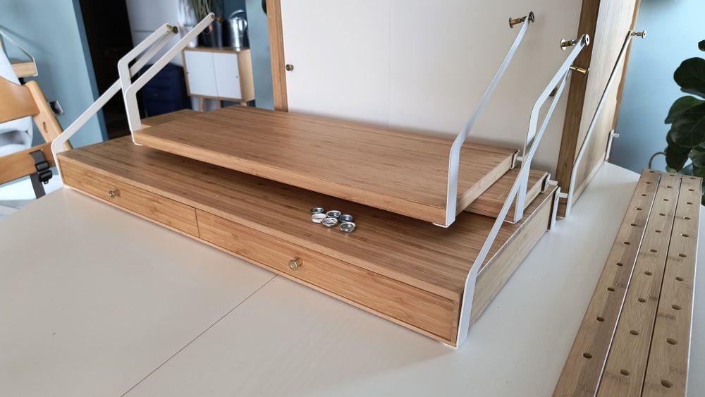 IKEA Svalnas biurko regał wiszący modułowy bambusowy