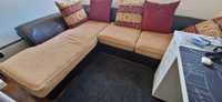 Sofa 3 lugares com chaise + almofadas
