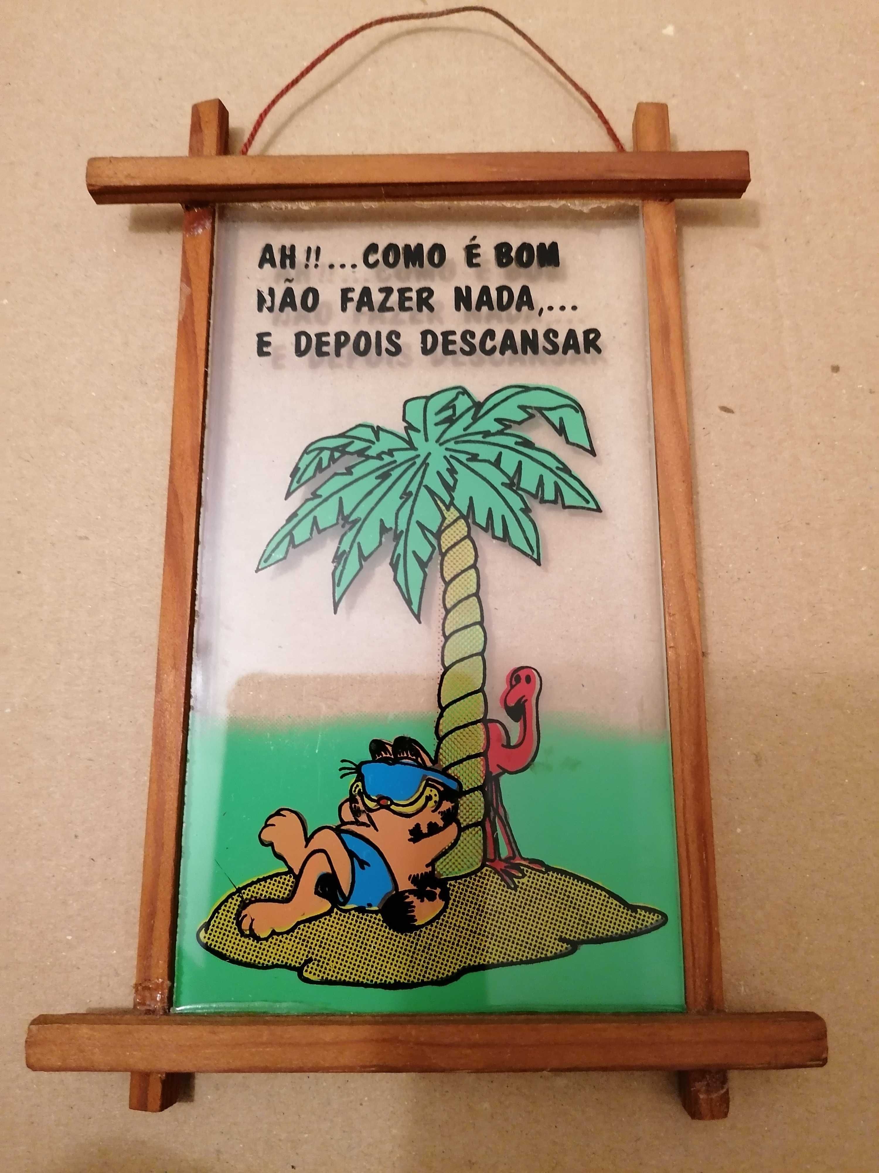 Placa cómica /caricatural de Garfield anos 80