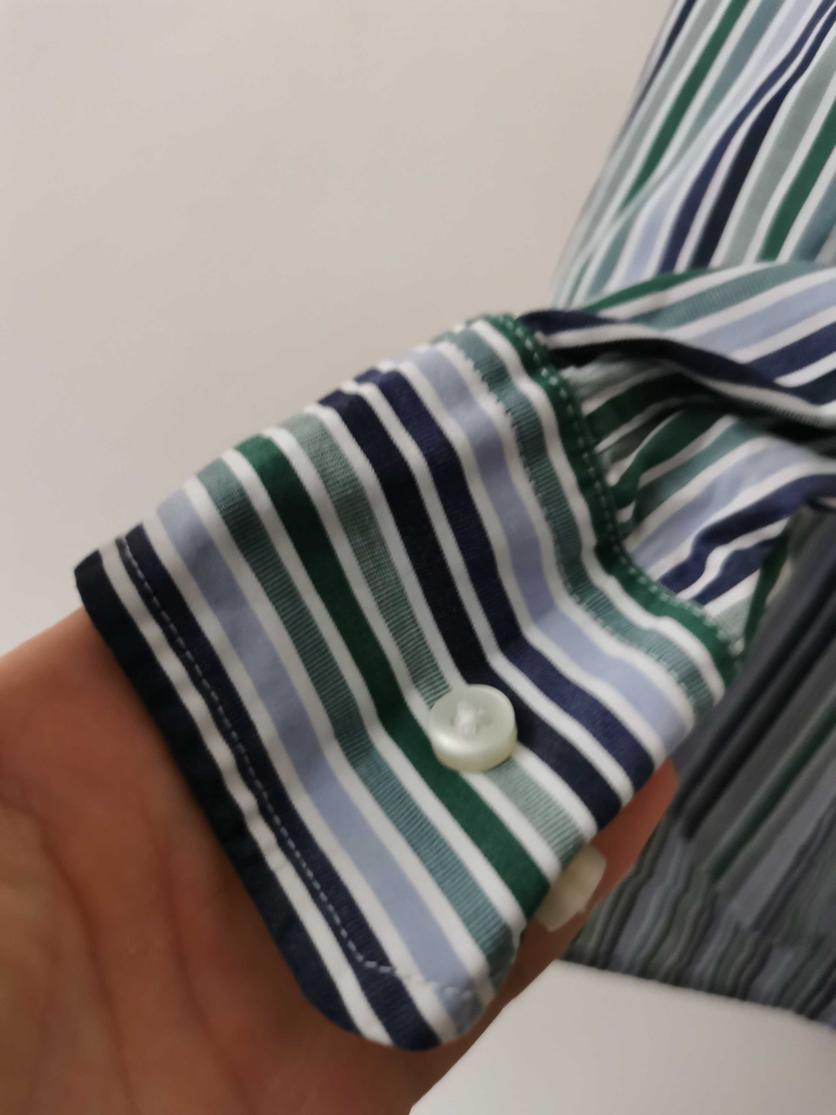 Tommy Hilfiger koszula męska w paski logowana ORYGINAŁ IDEAŁ M