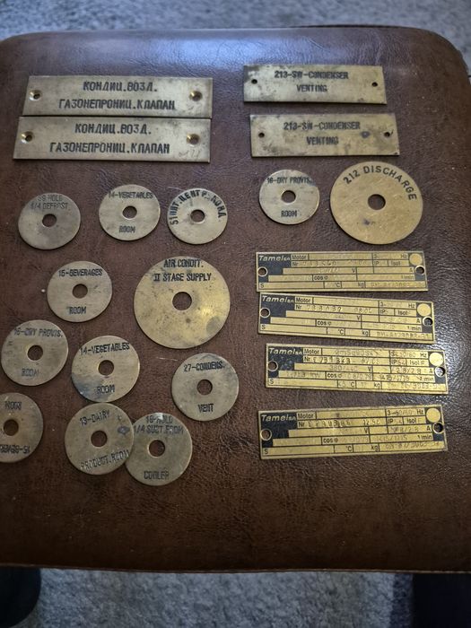 Zestaw blaszek Rosjia Niemcy mosiądz