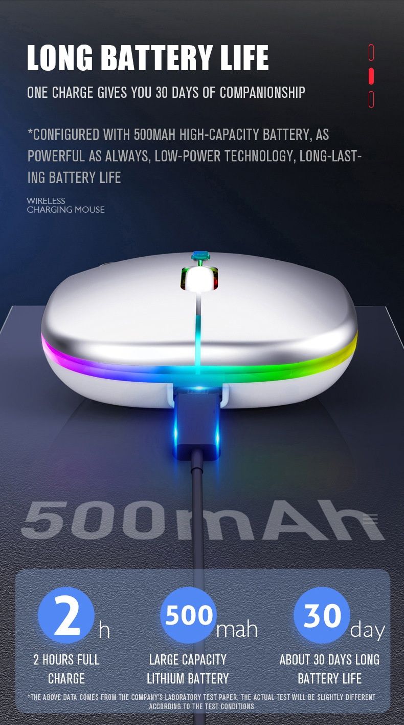 Акумуляторна бездротова мишка з RGB підсвіткою