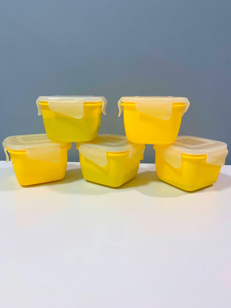 Желтые, пищевые контейнери (Вох 450 ml); набір пластикових контейнерів