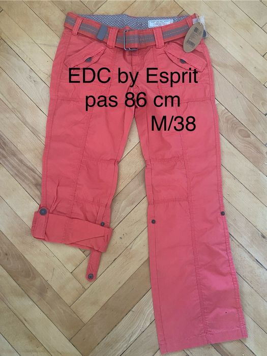 EDC by Esprit M 38 różowe koralowe  spodnie damskie nowe z metką Capri