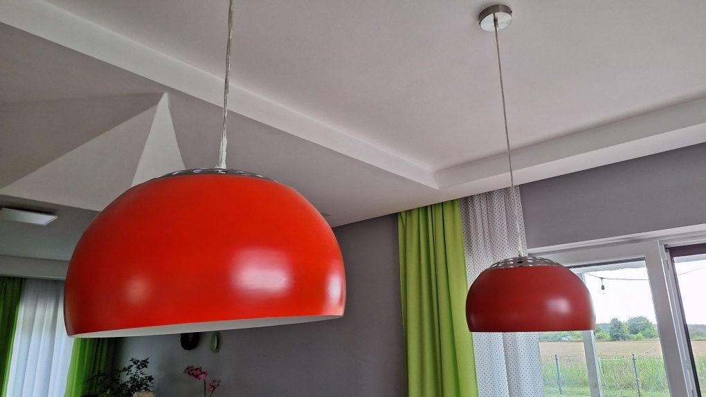 2 szt - Lampy sufitowe piękny czerwony kolor
