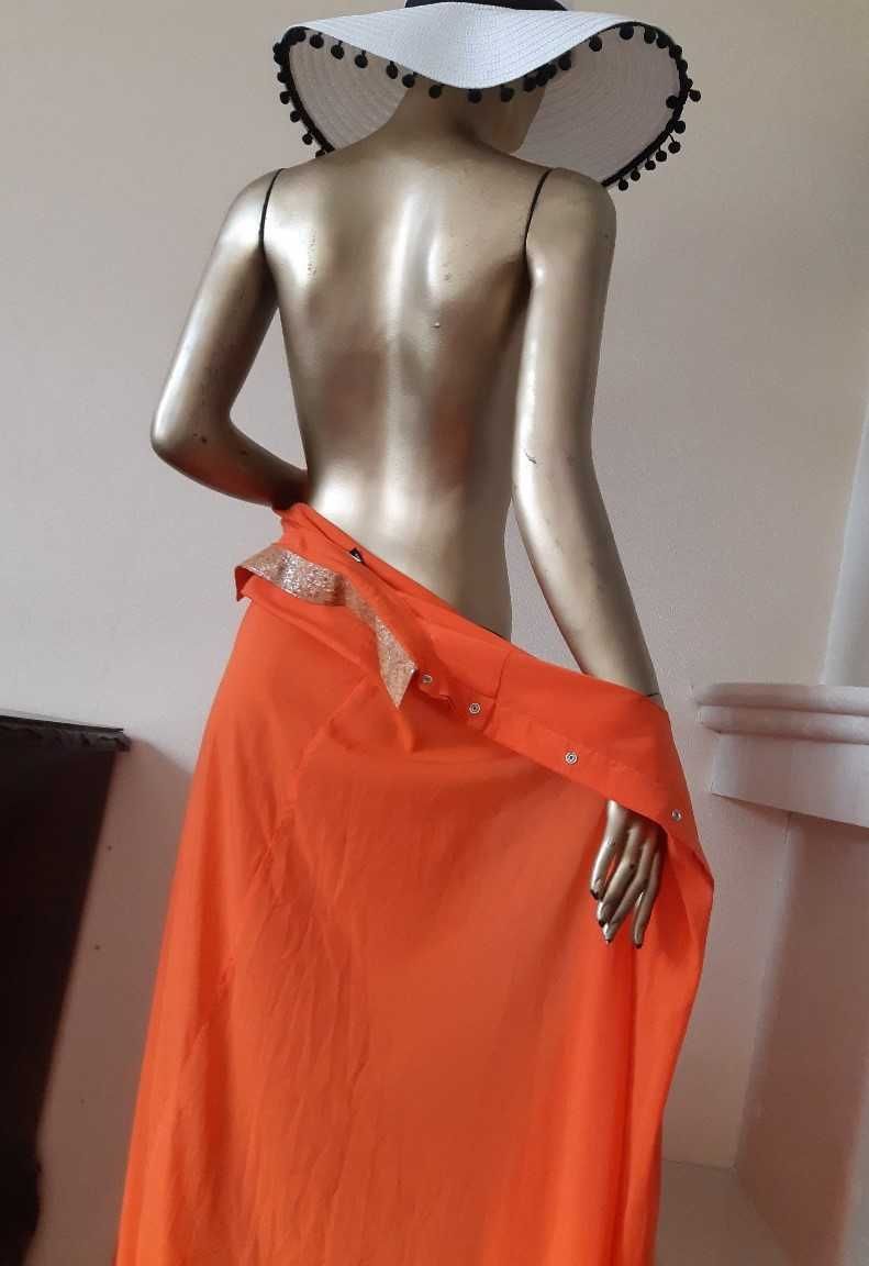szyfonowa narzutka plażowa pareo bluzka sukienka M L