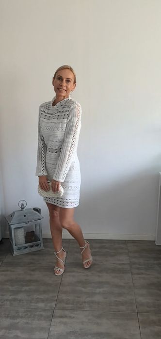 Sukienka Damska Koronkowa Ślubna Boohoo r.M/L