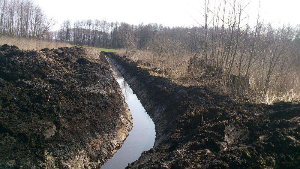 Odmulanie, oczyszczanie, wykopy, rowów kanałów rzek stawów. Melioracja