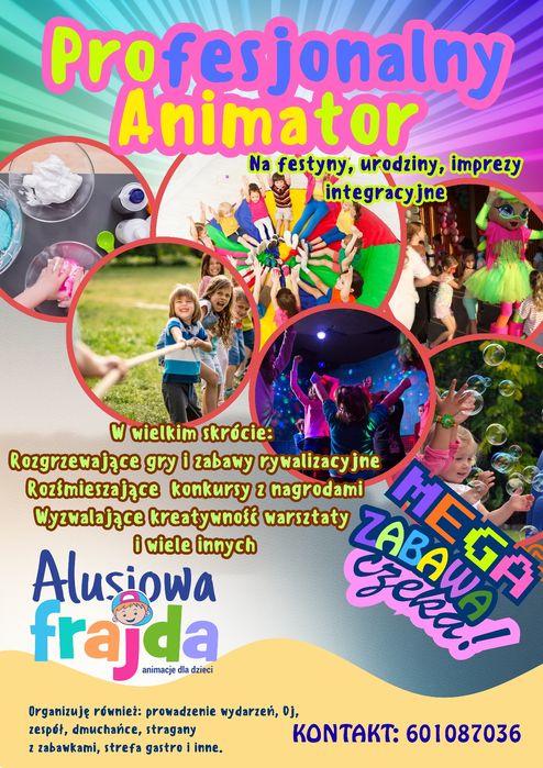 Animator zabaw dla dzieci, konferansjer, organizacja festynów, zespół