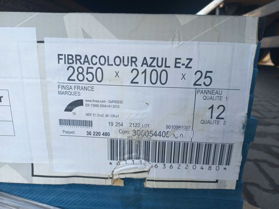 Płyta Meblowa 2850 x 2100 x 25' Fibracolour Azul E-Z