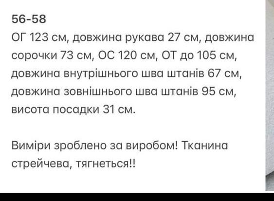 Костюм трійка, костюм (сорочка+штани)