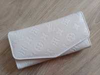 Nowy damski portfel duży Louis Vuitton bialy