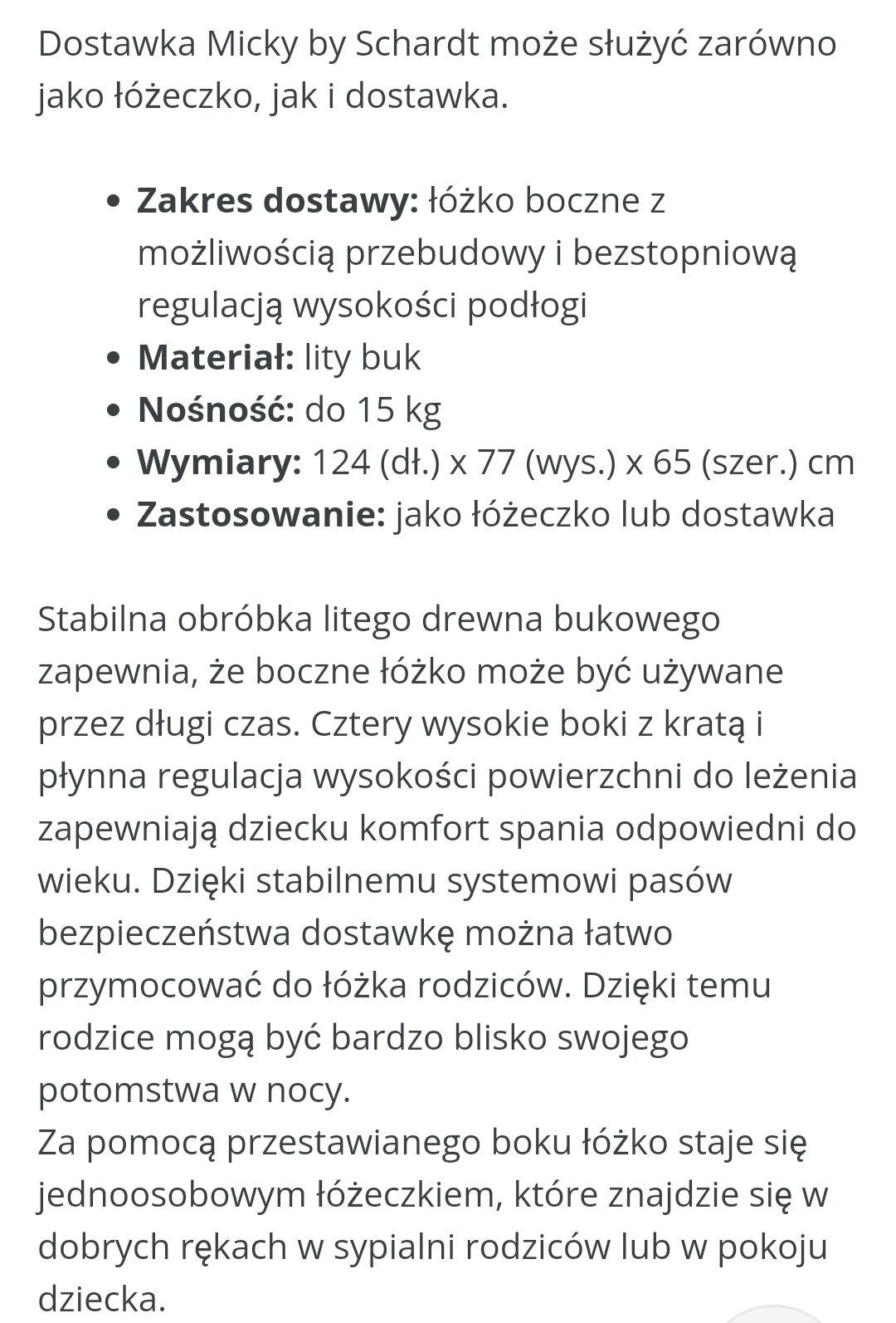 Łòżeczko również dostawka