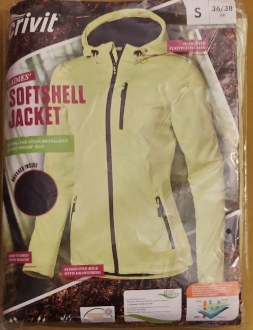 Kurtka softshell damska żółta CRIVIT r.36/38 roz. S