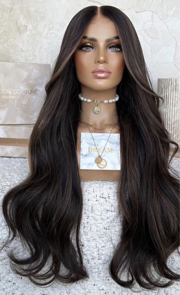 nowa naturalna peruka lace front 100% ludzki włos na co dzień