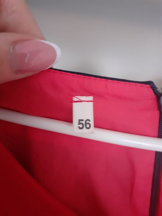 Elegancka czerwono granatowa sukienka 46/XXXL