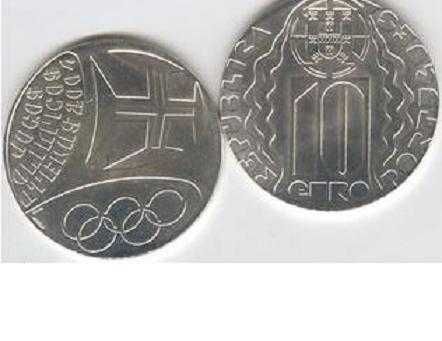 PORTUGAL moedas comemorativas de 10 euros em prata UNC