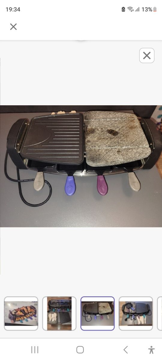 Raclette grill elektryczny stołowy 1300 W