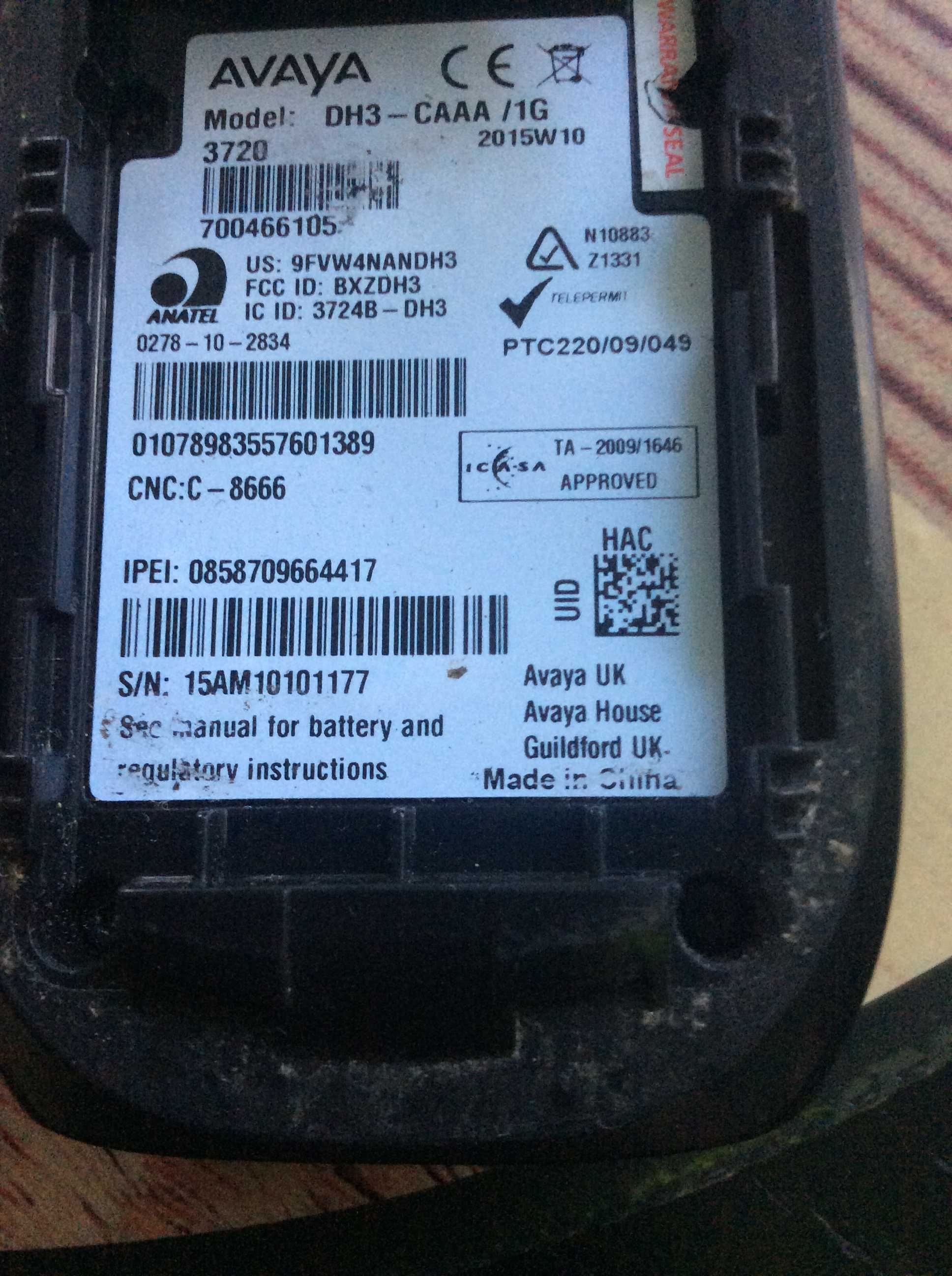 telefony avaya DH3-CAAA/1G