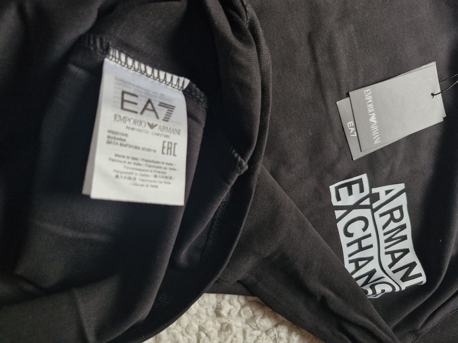 Koszulka męska tshirt bawełniany bruba solidna Armani AX Xl L s czarna