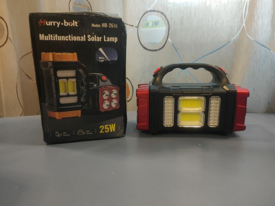 Фонарик павербанк с солнечной батареей