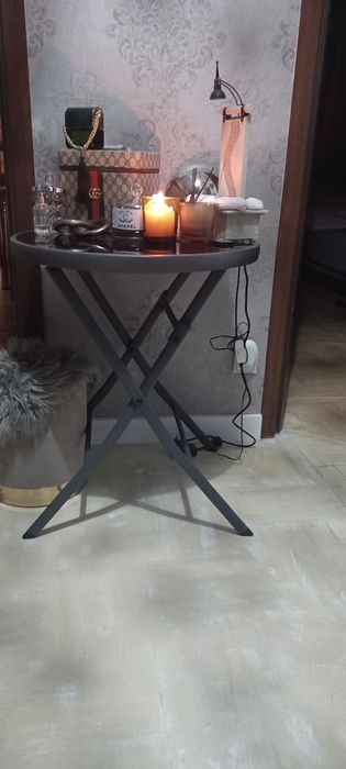 Stolik szklany blat czarny