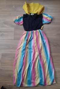 Tęczowa sukienka tęcza kolorowa księżniczka 140
