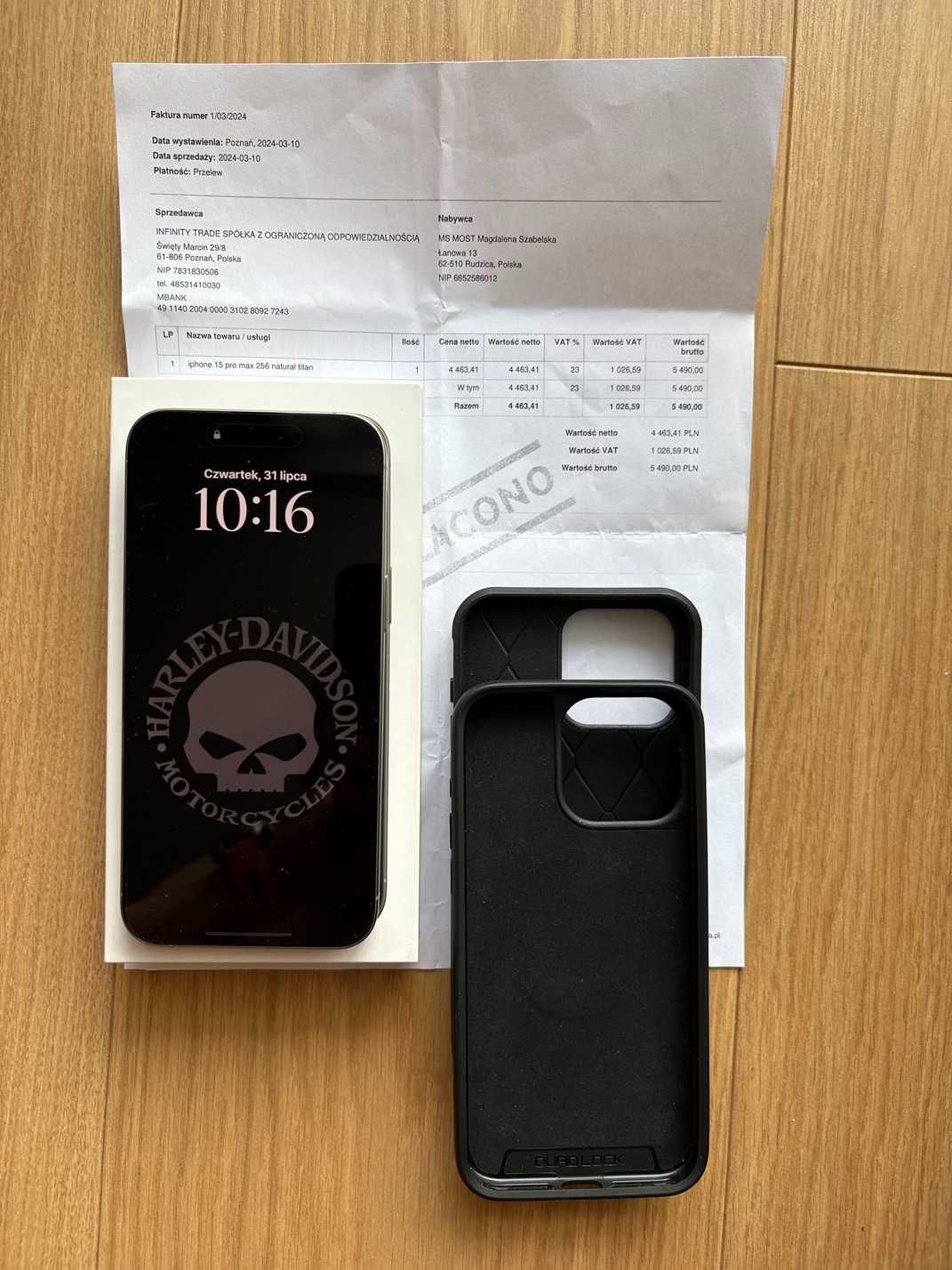 iPhone 15 Pro Max 256GB Natural Titanium / Bateria 93%