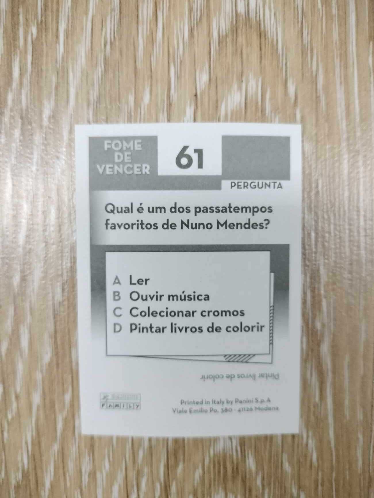 Cromo Nuno Mendes FPF Portugal