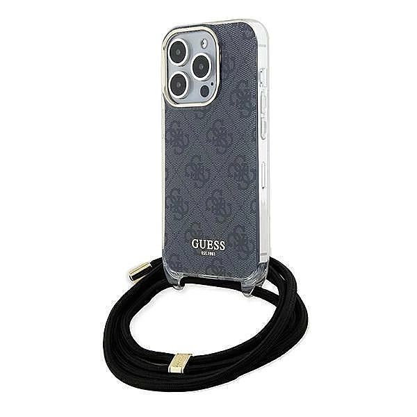 Etui Guess Crossbody Cord 4g Print na iPhone 15 Pro - czarne