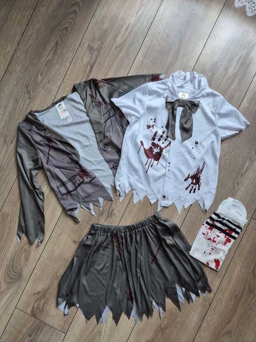 Strój na halloween zombie uczennica 116