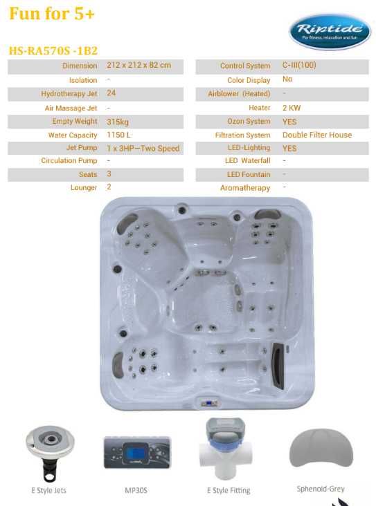 Całoroczne Jacuzzi Ogrodowe dla 5 osób Fun For 5 - Angielska Marka
