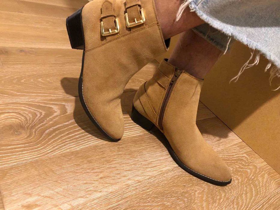 Тренд сезона-замшевые казаки женские,  рыжие, натуральный замш, р.38