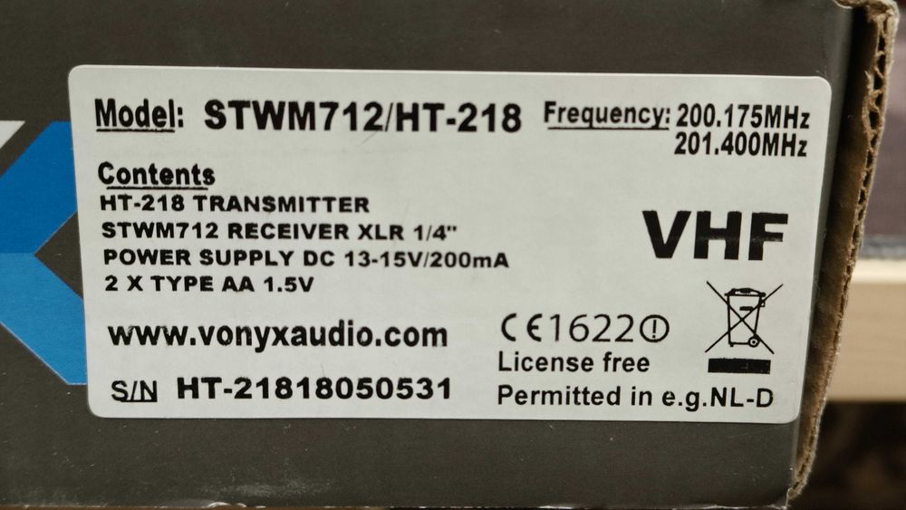 Vonyx STWM712 2x mikrofon bezprzewodowy