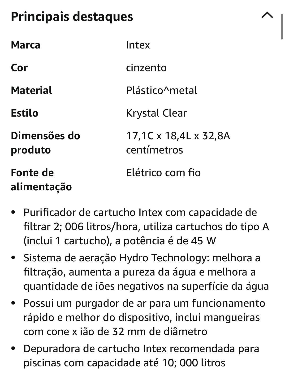 Piscina 2.6x1.6mt completa. Comprado este verão