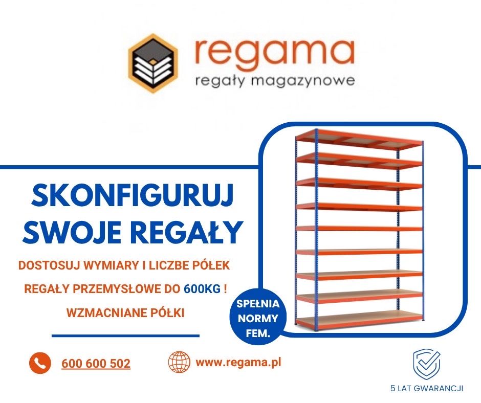 Regały metalowe do biura sklepu magazynu garażu warsztatu 200x100x40