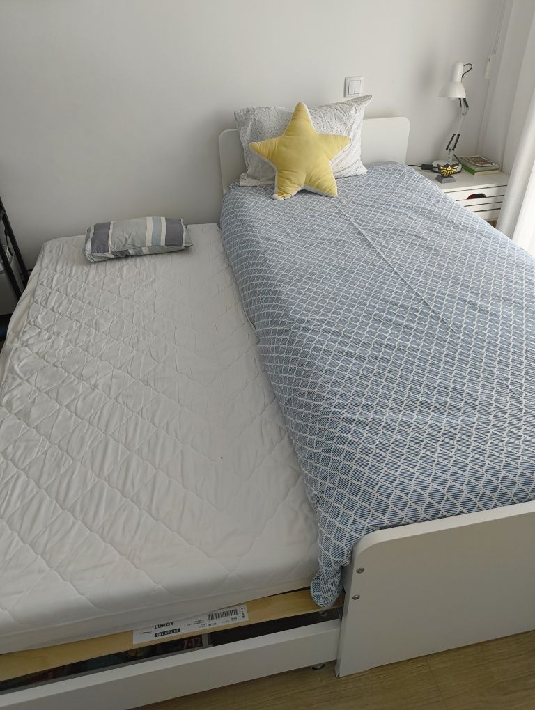 Cama SLÄKT 90x200 com cama extra e arrumacão
Estr cama c/cama-gavet+